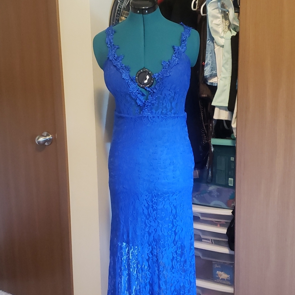 Royal blue lacy dress